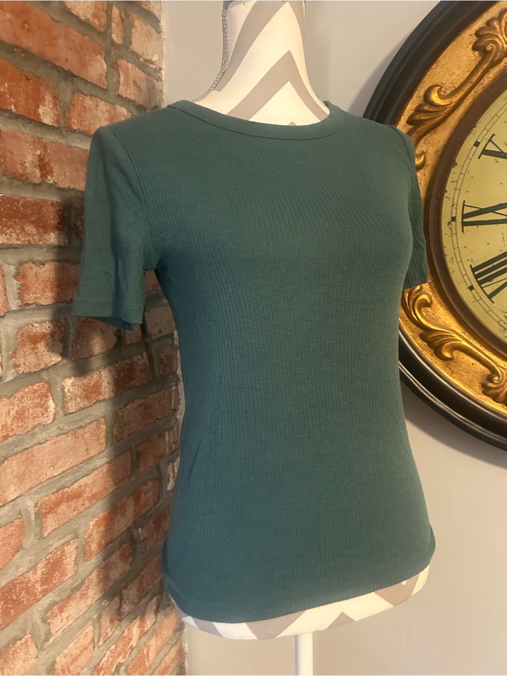 A New Day • Green Ribbed Knit Tee